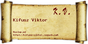 Kifusz Viktor névjegykártya