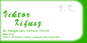 viktor kifusz business card